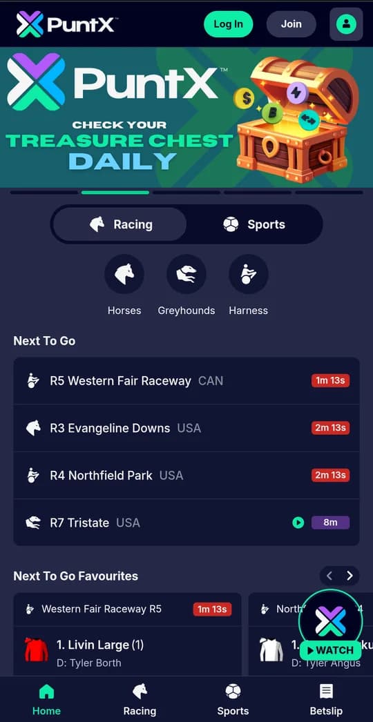 PuntX mobile app